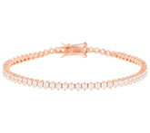 Diamonique Sterling Silver Roseclad Princess-cut Tennis Bracelet, 7-1/4"